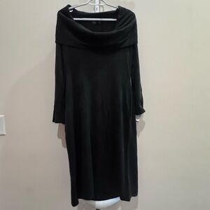 connected apparel Black Off-Shoulder Midi Dress